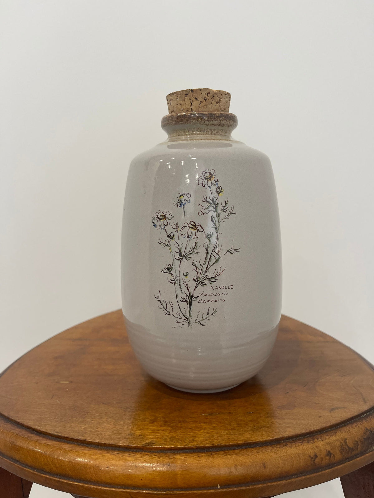 Ancienne bouteille grès gris flacon avec bouchon en liège