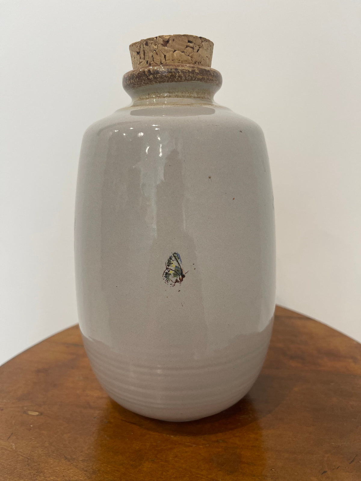 Ancienne bouteille grès gris flacon avec bouchon en liège