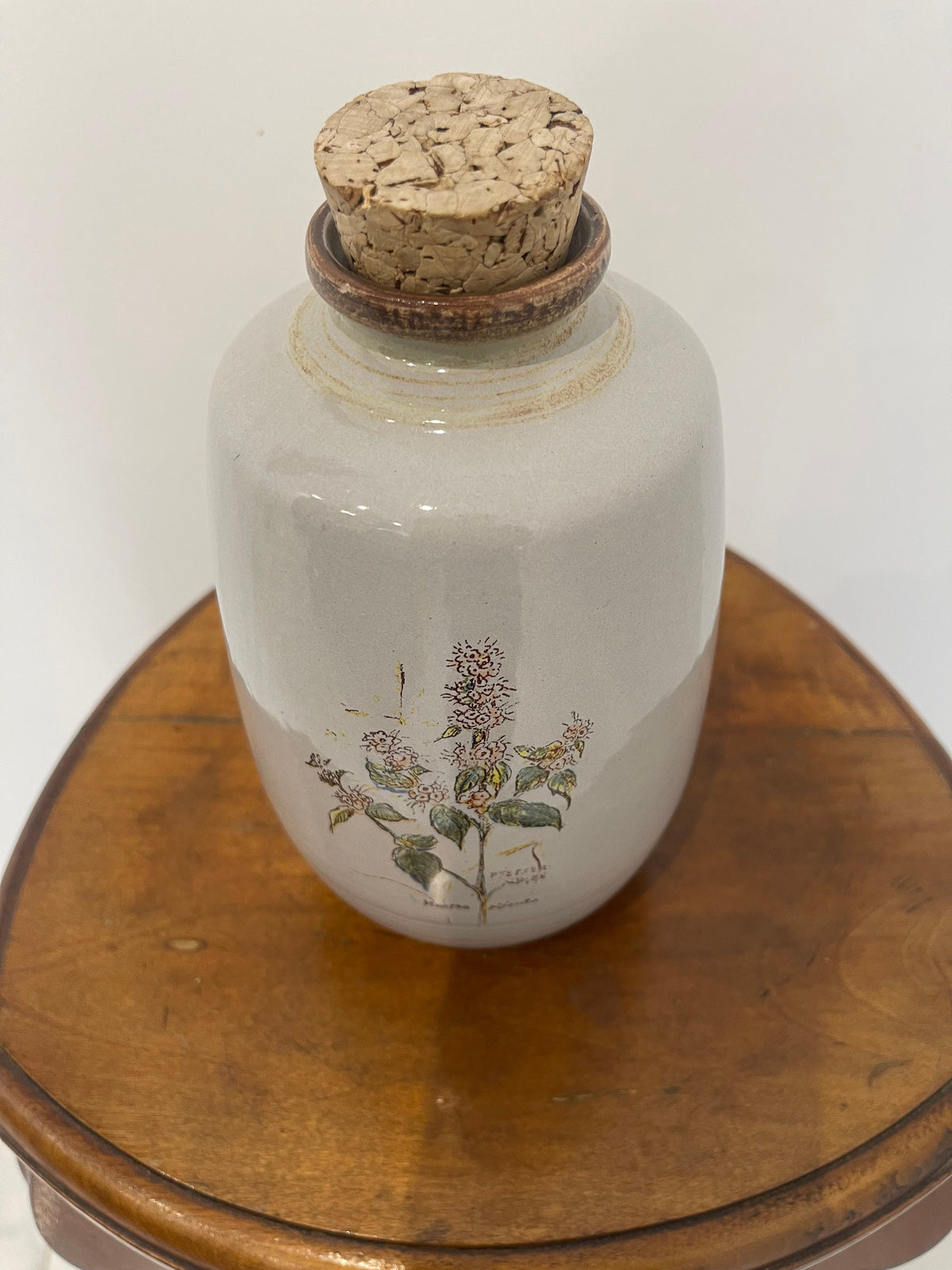 Ancienne bouteille grès gris flacon avec bouchon en liège