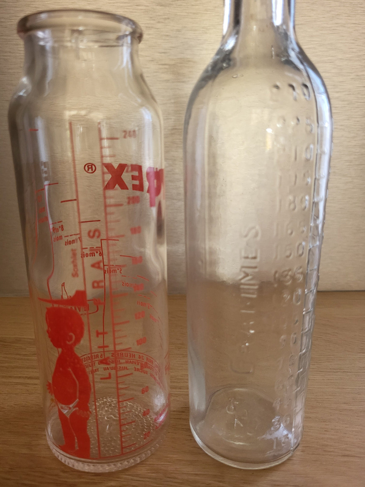 Biberons verre vintage années 50 60