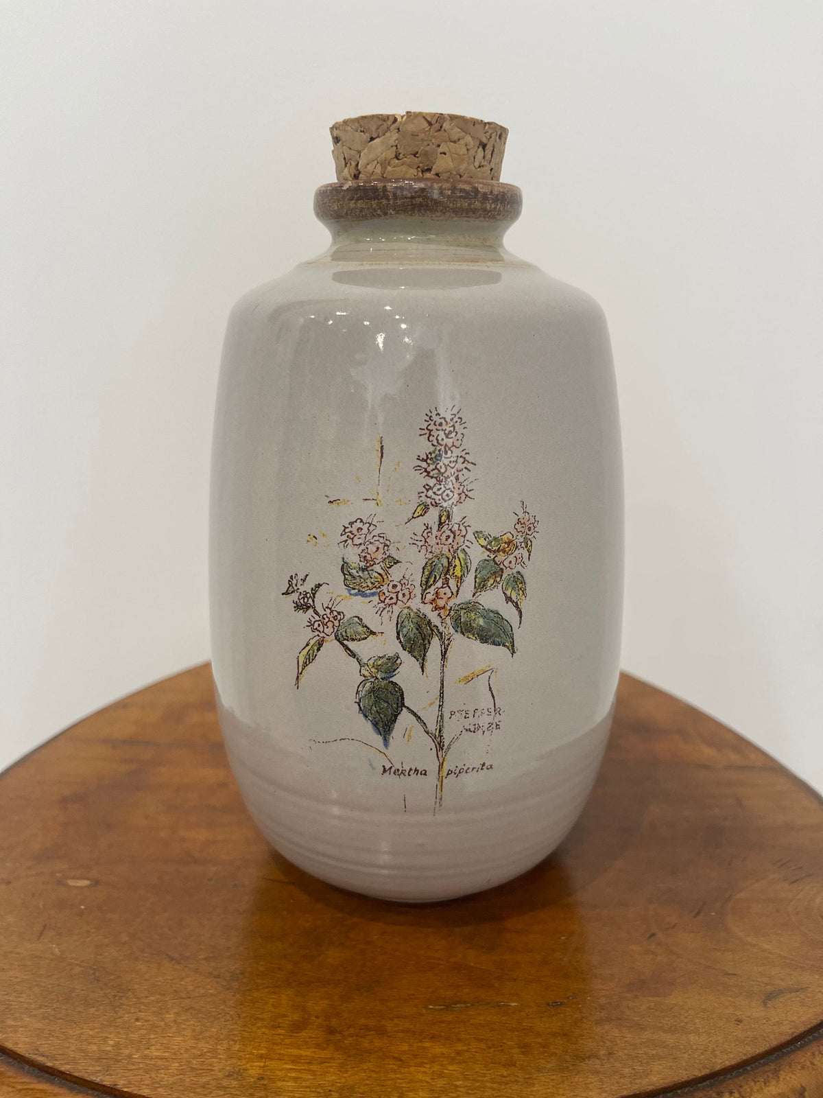 Ancienne bouteille grès gris flacon avec bouchon en liège