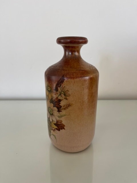 Bouteille soliflore Vallauris grès vintage
