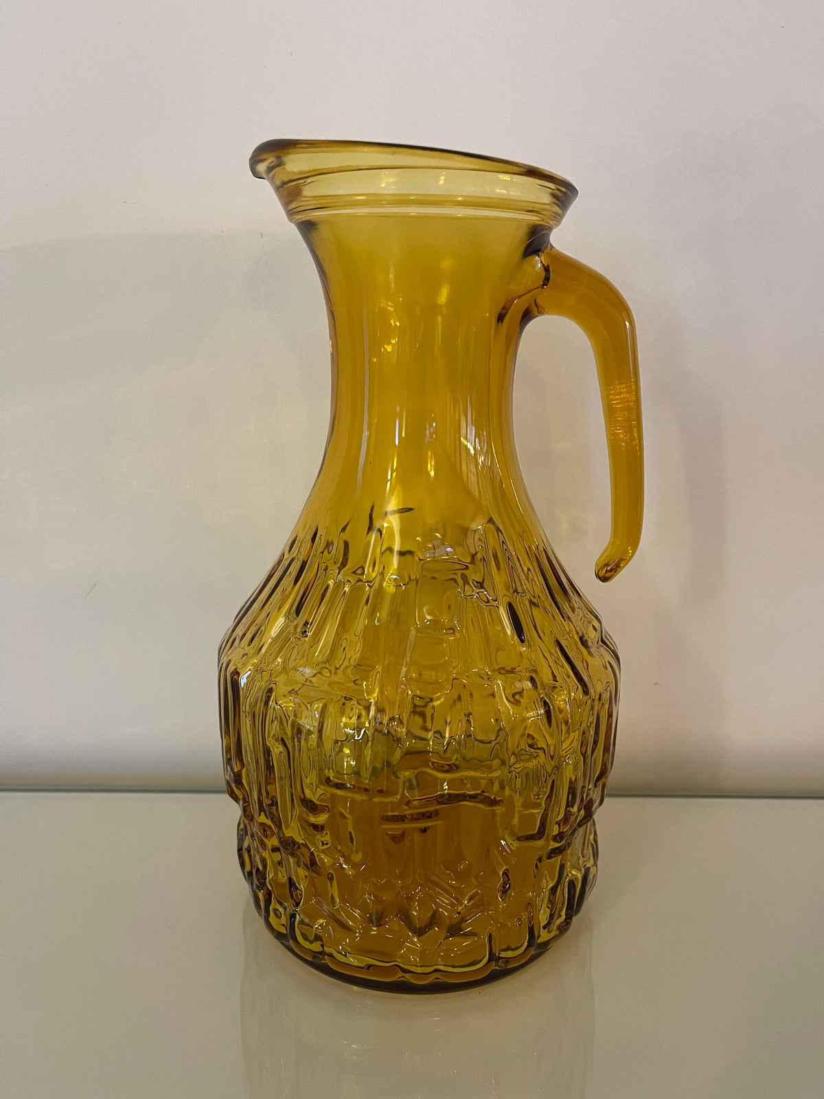 Service verre ambré vintage carafe et verres