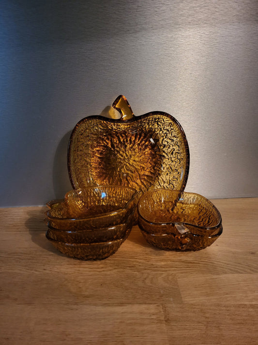 Coupelles verre ambrée pomme