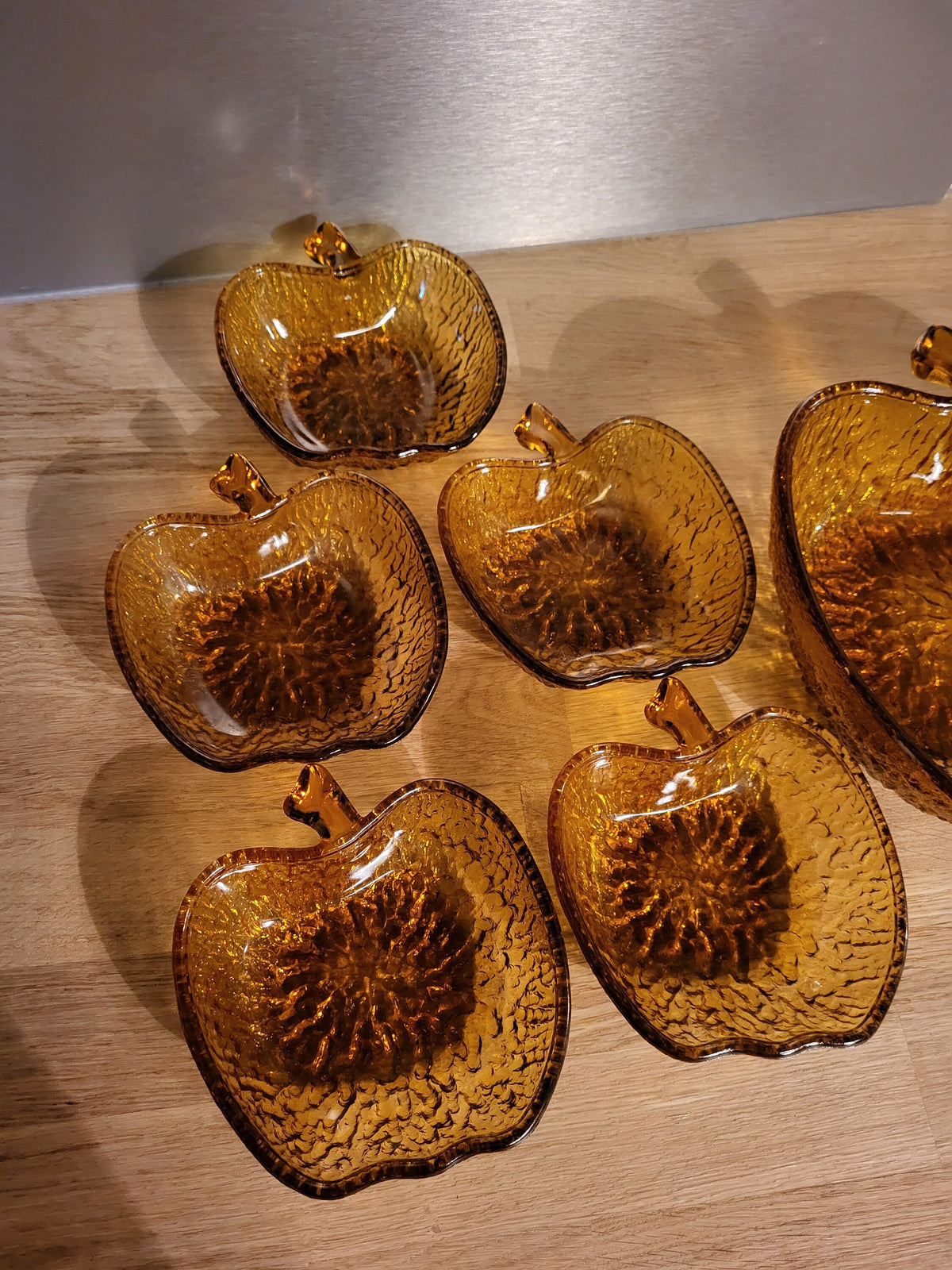 Coupelles verre ambrée pomme