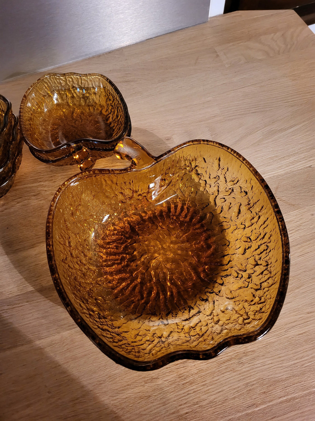Coupelles verre ambrée pomme