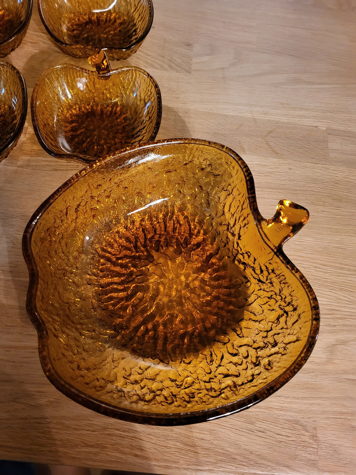 Coupelles verre ambrée pomme