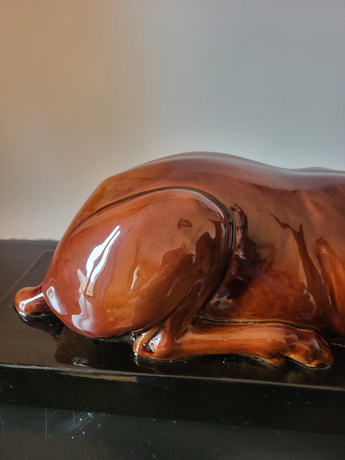 Sculpture biche vintage en céramique grande taille