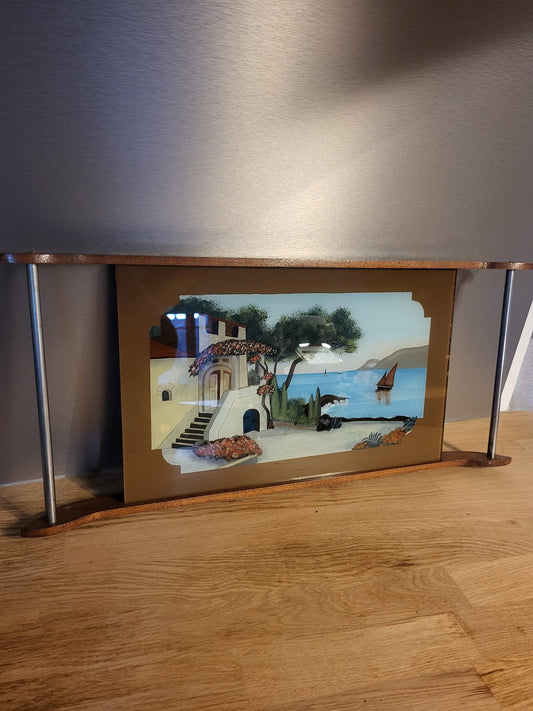 Plateau vintage bois paysage