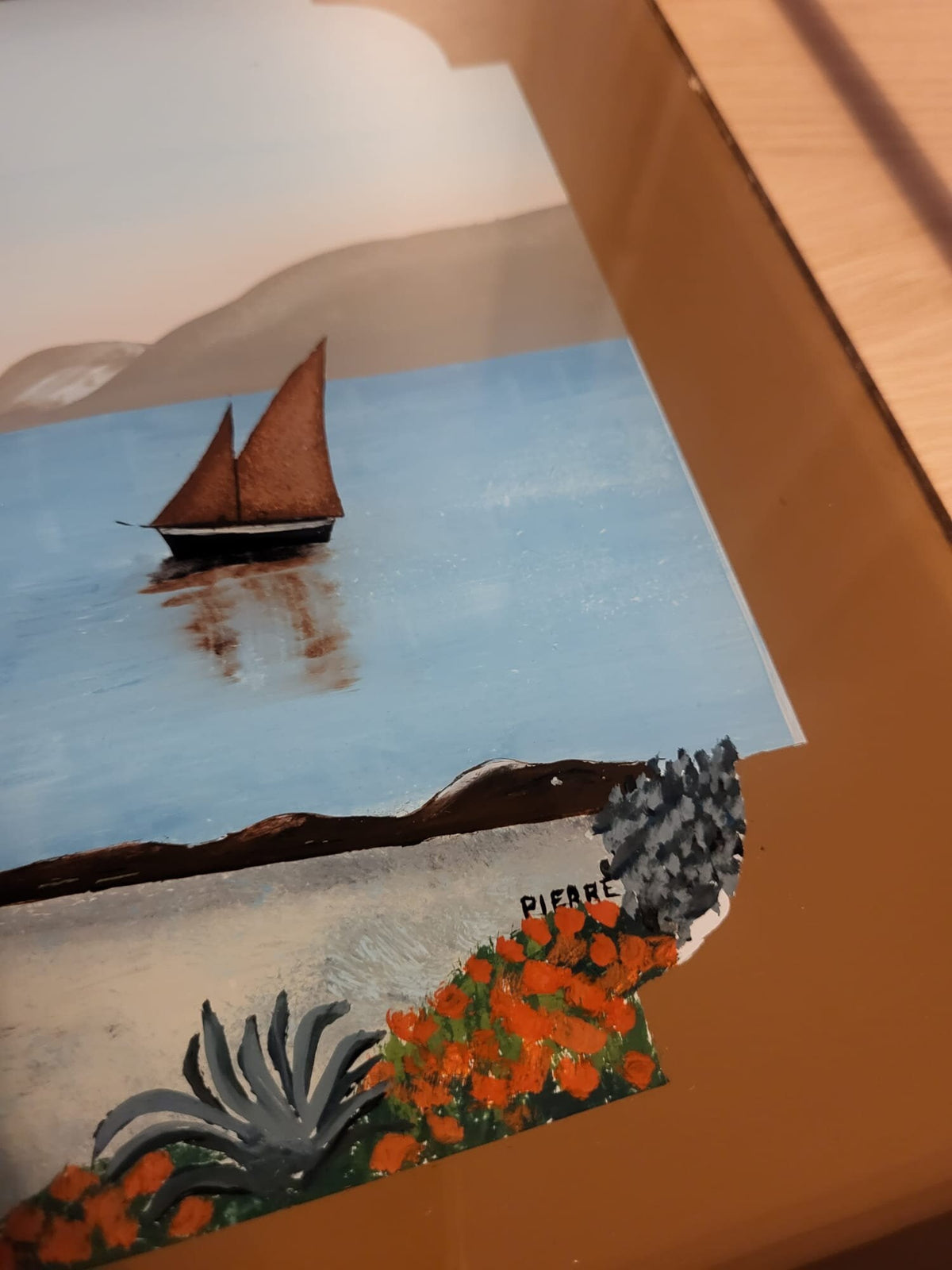 Plateau vintage bois paysage
