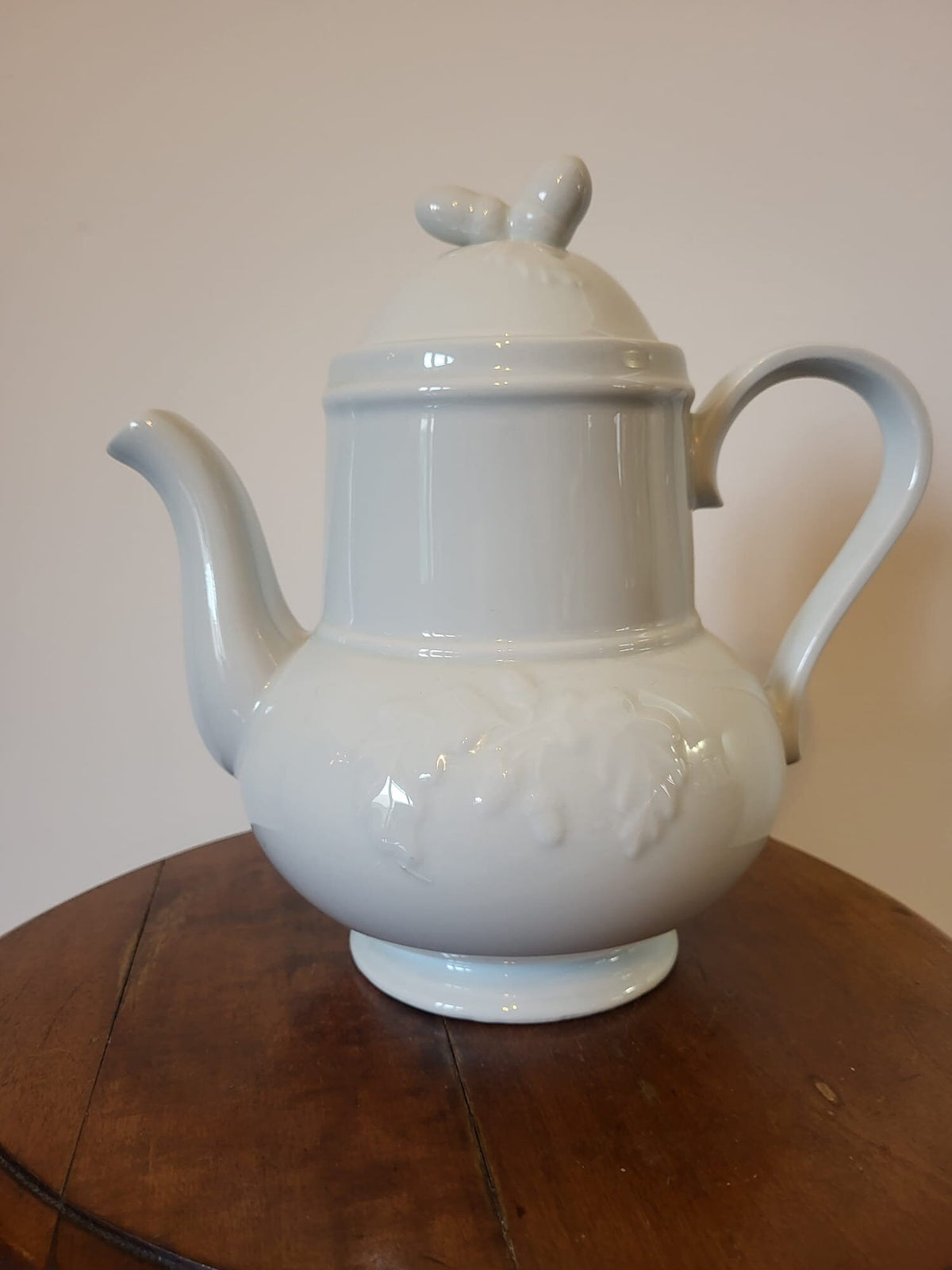 Théière céramique blanche vintage
