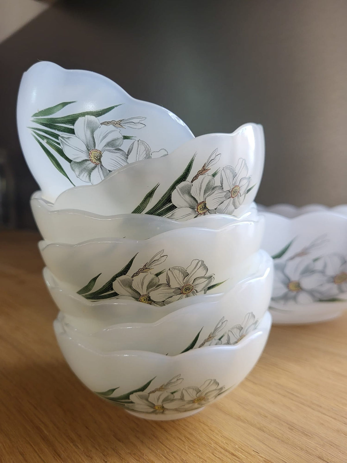 Saladier opaline fleur arcopal vintage