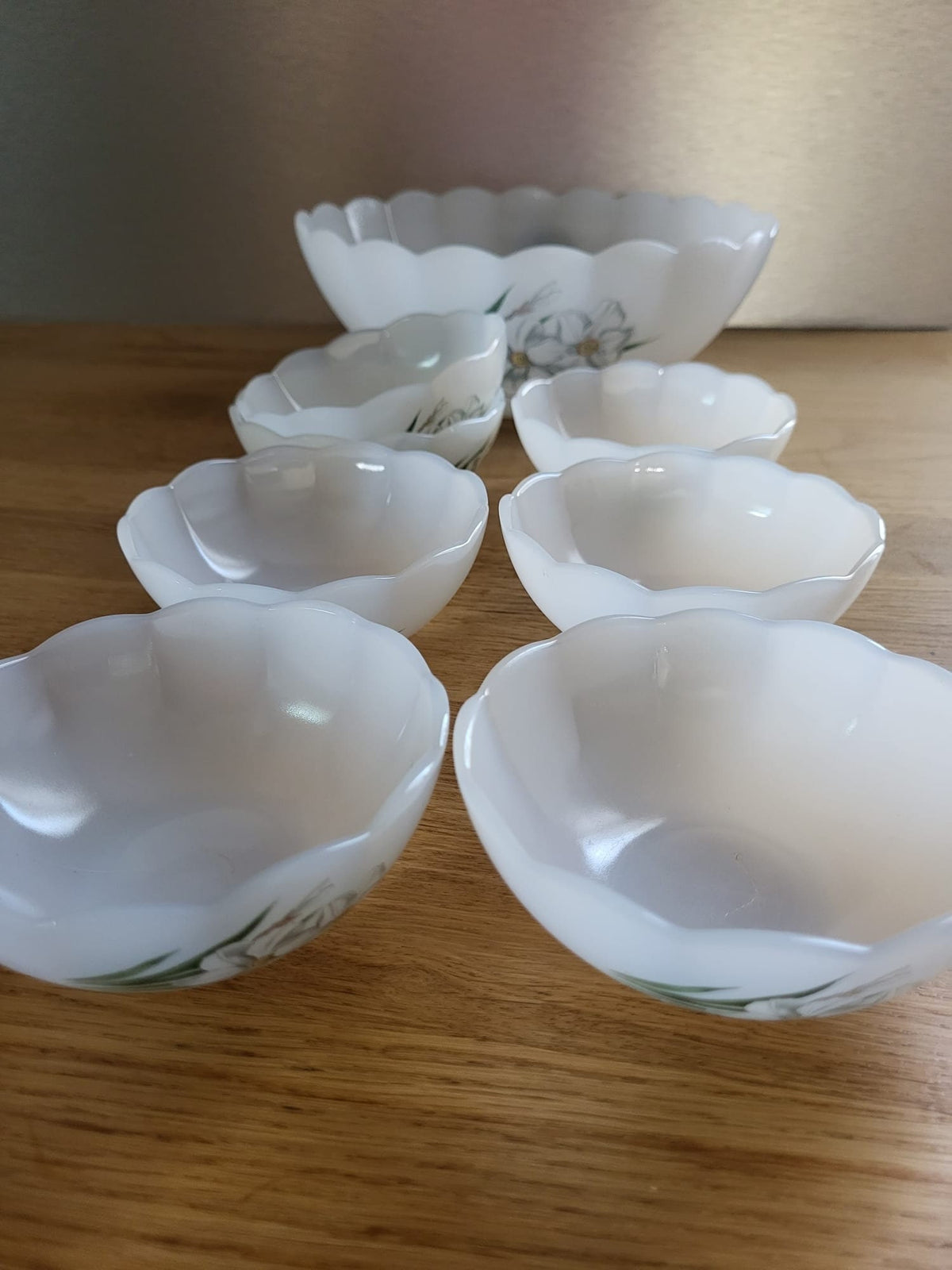 Saladier opaline fleur arcopal vintage