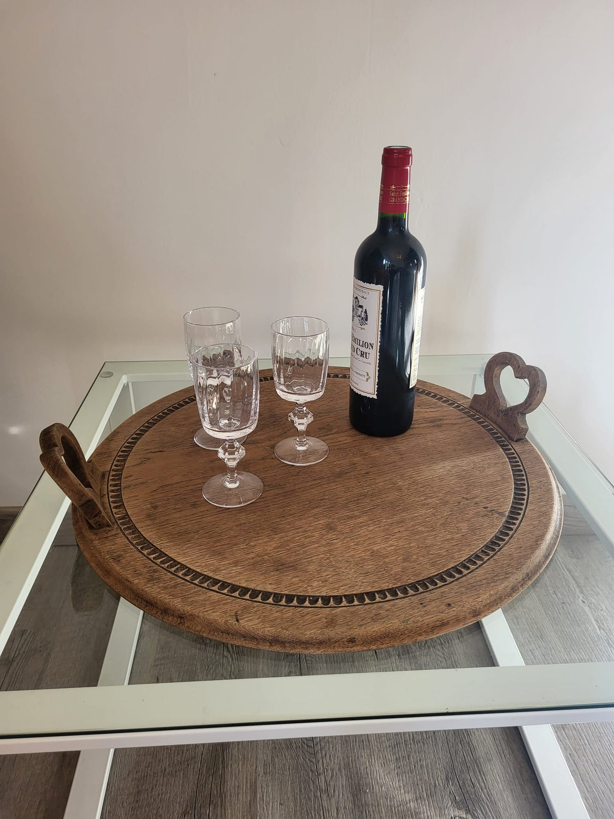 Plateau rond en bois