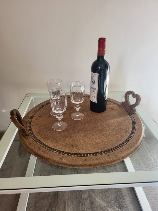 Plateau rond en bois
