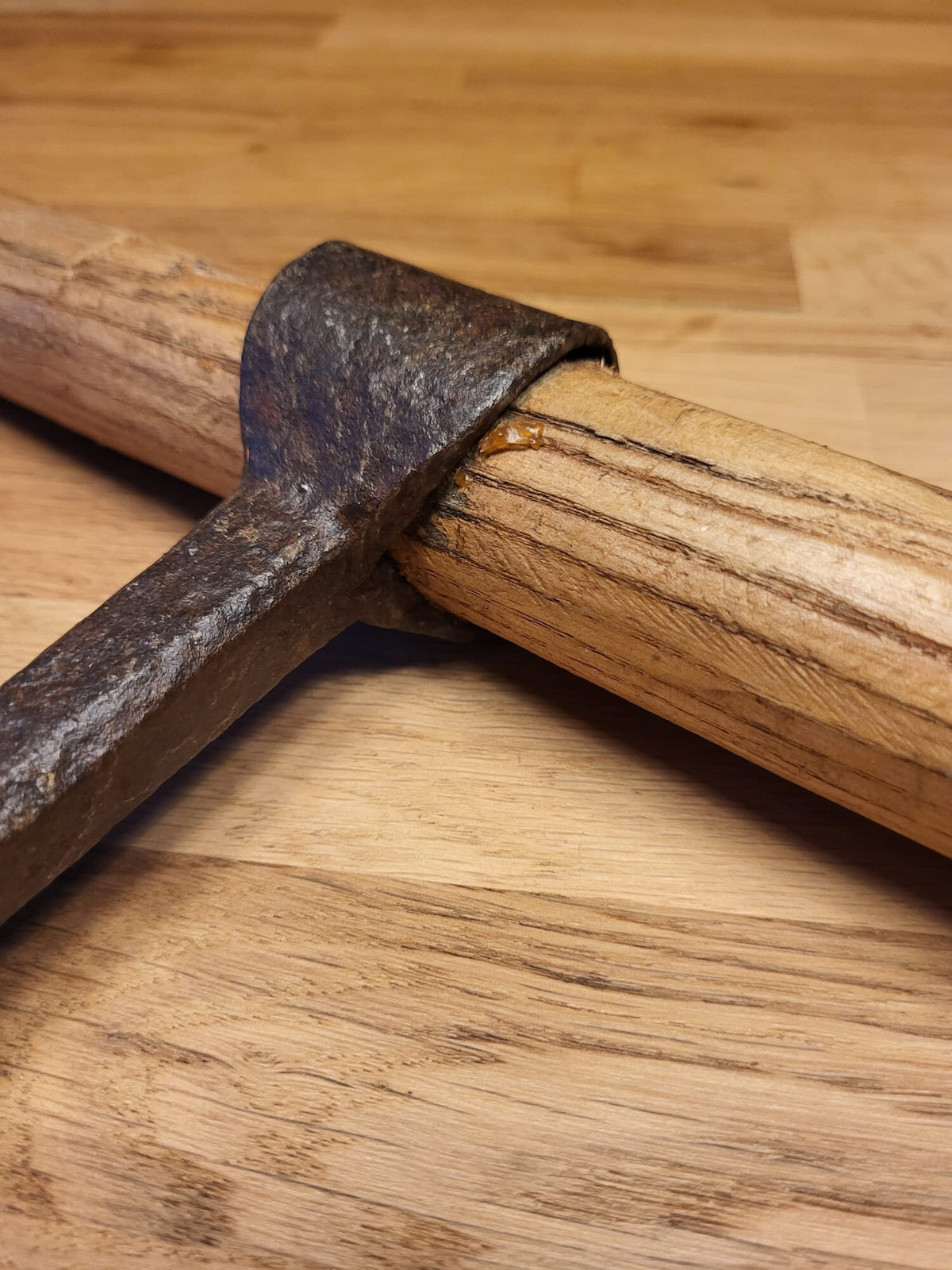 Tarière ancienne bois et métal outils ancien