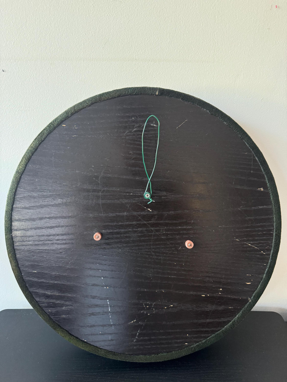 Miroir rond vintage tissu et métal