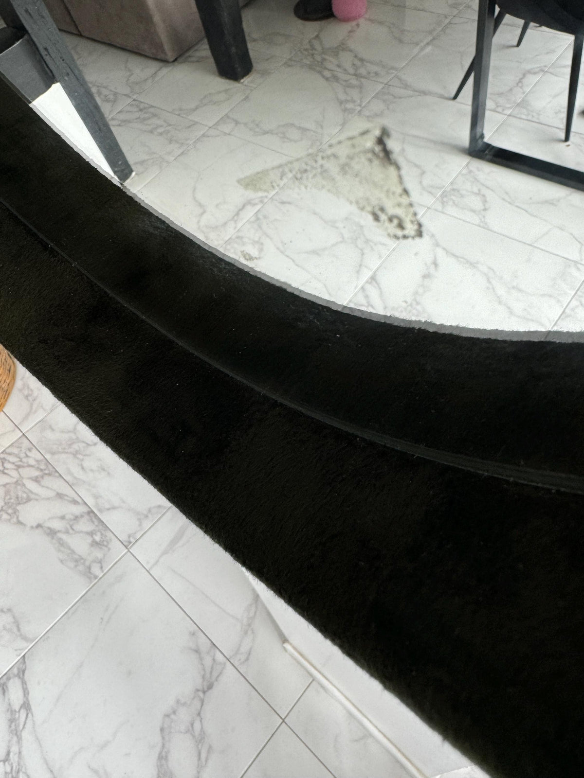 Miroir rond vintage tissu et métal