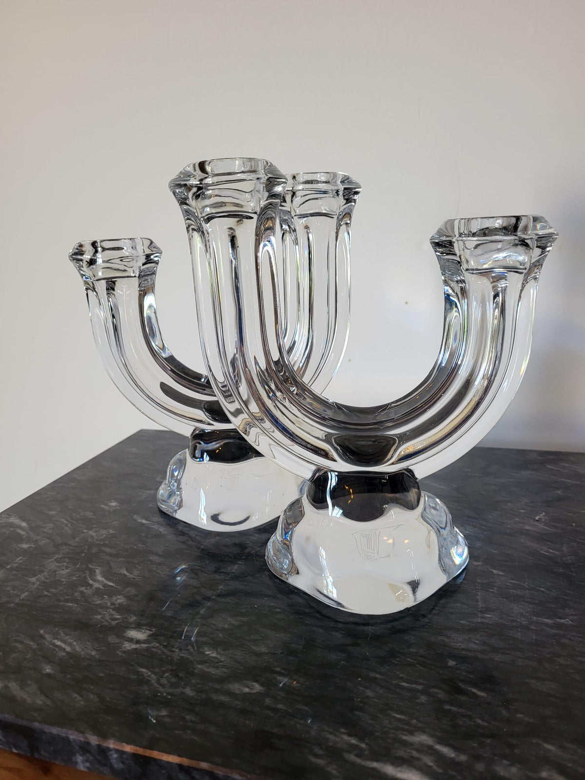 Paire de chandeliers en Cristal Vannes