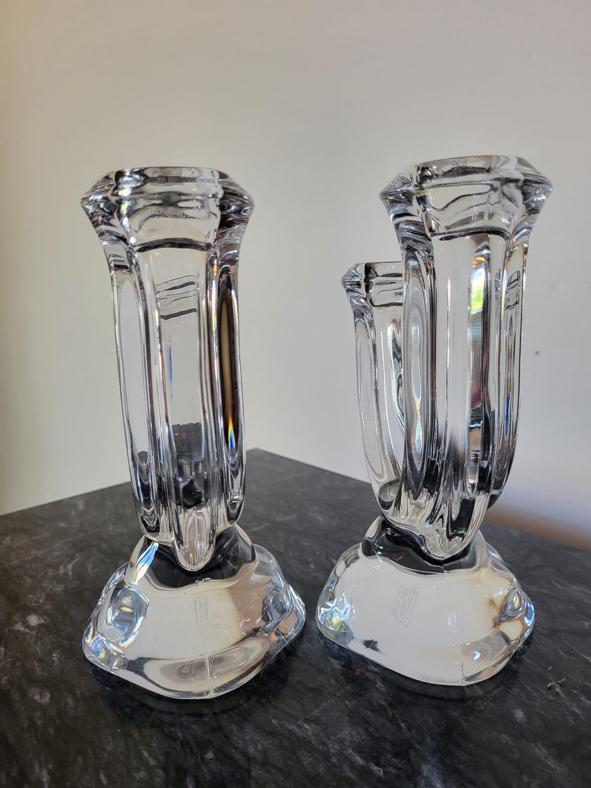 Paire de chandeliers en Cristal Vannes