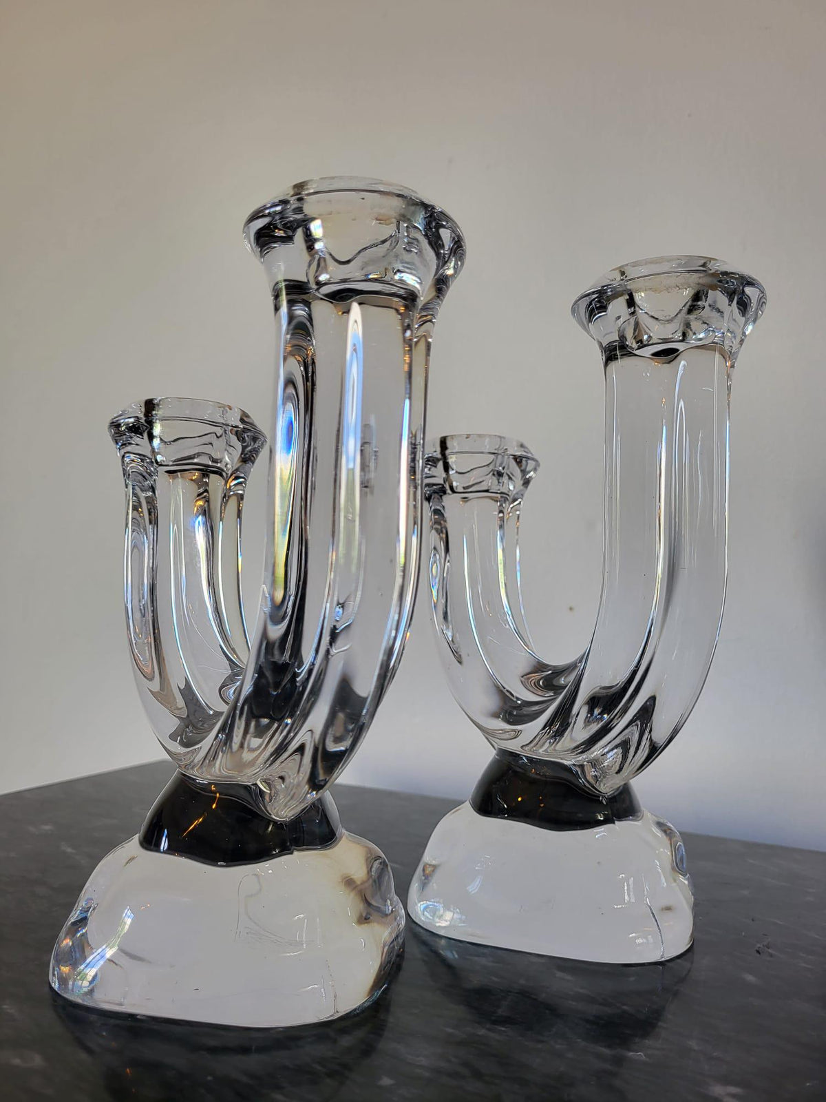 Paire de chandeliers en Cristal Vannes