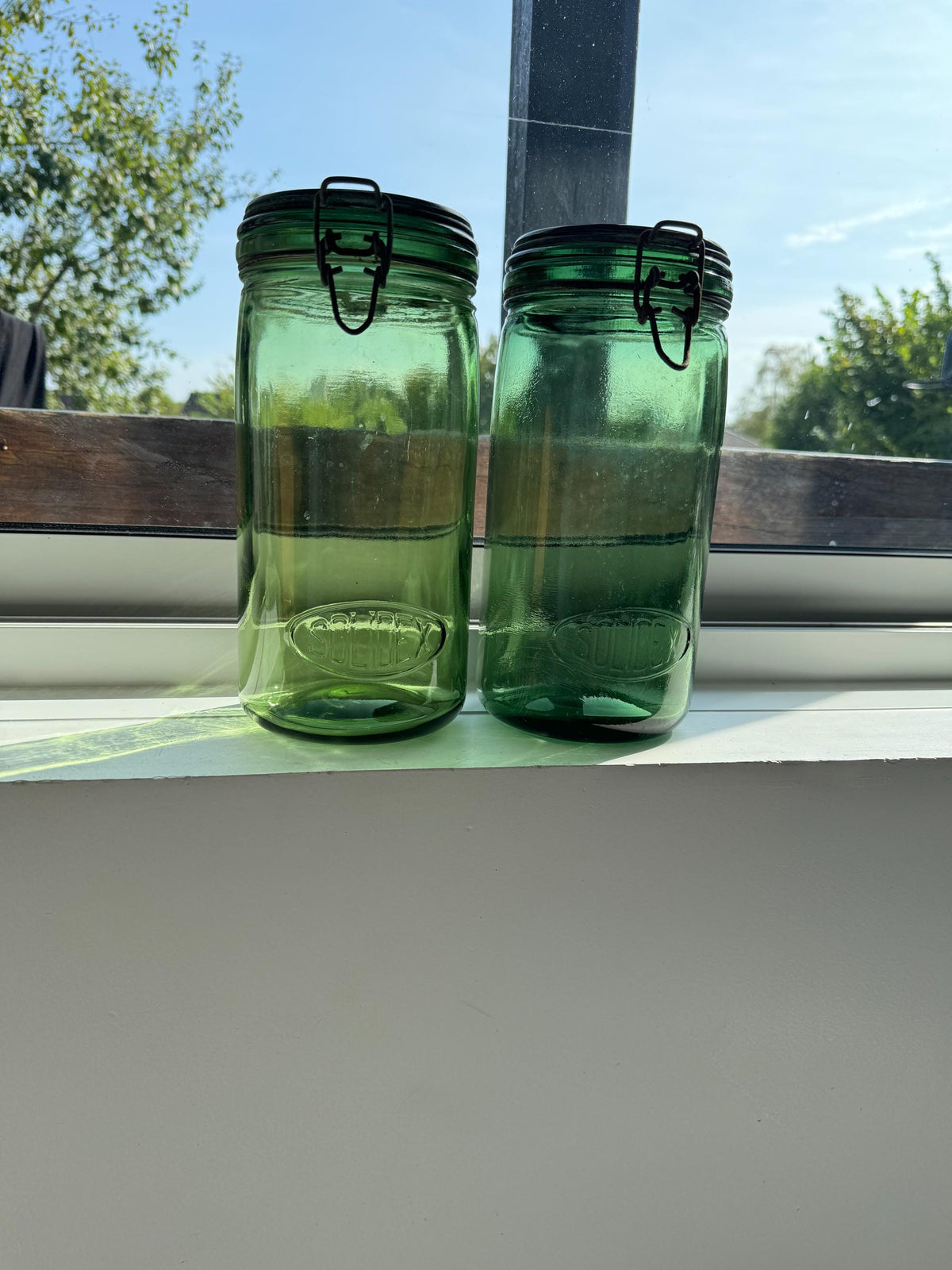 Bocaux anciens SOLIDEX verre vert