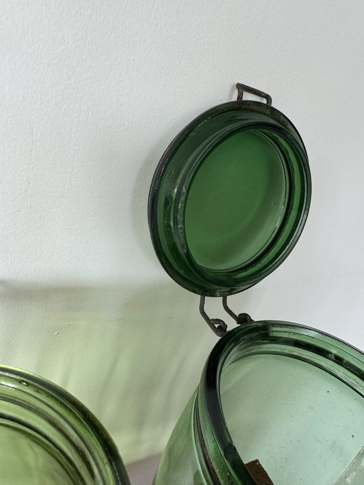 Bocaux anciens SOLIDEX verre vert