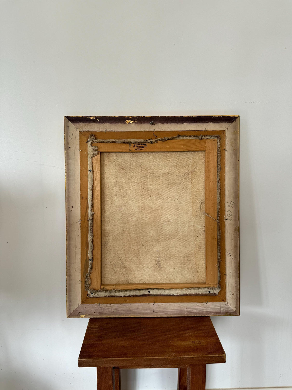 Tableau portrait peinture à l'huile cadre doré