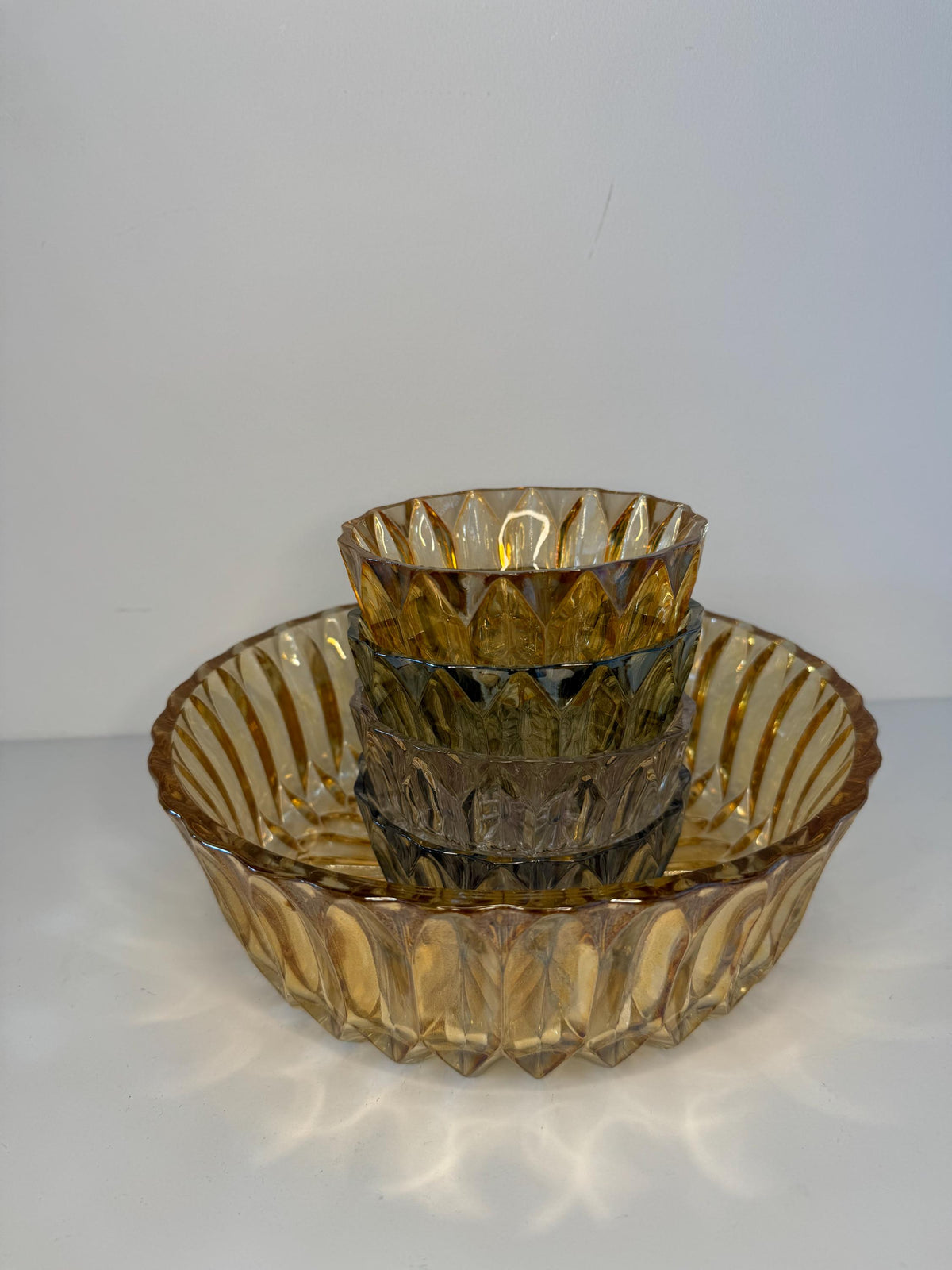 Saladier ramequins verre ciselé