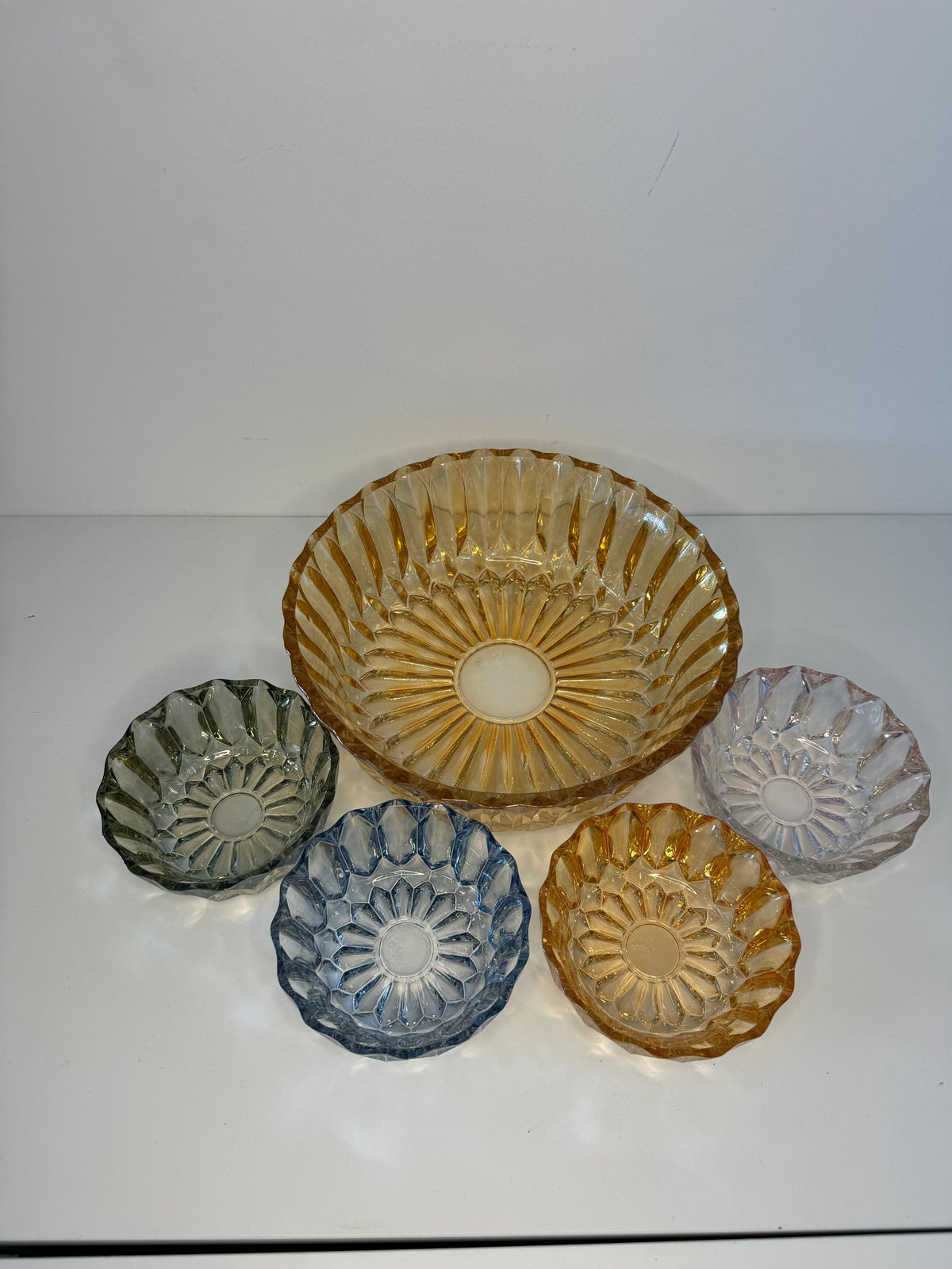 Saladier ramequins verre ciselé