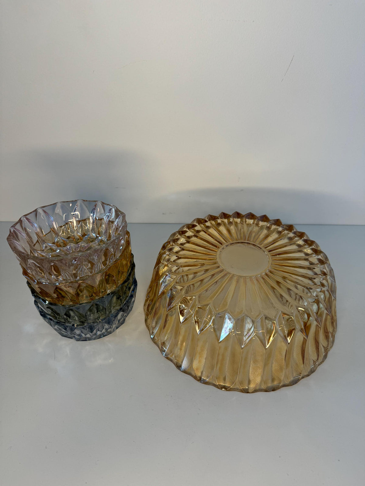 Saladier ramequins verre ciselé