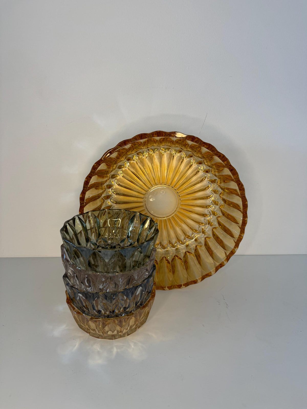 Saladier ramequins verre ciselé