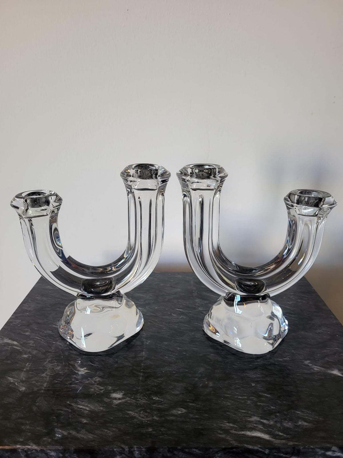 Paire de chandeliers en Cristal Vannes