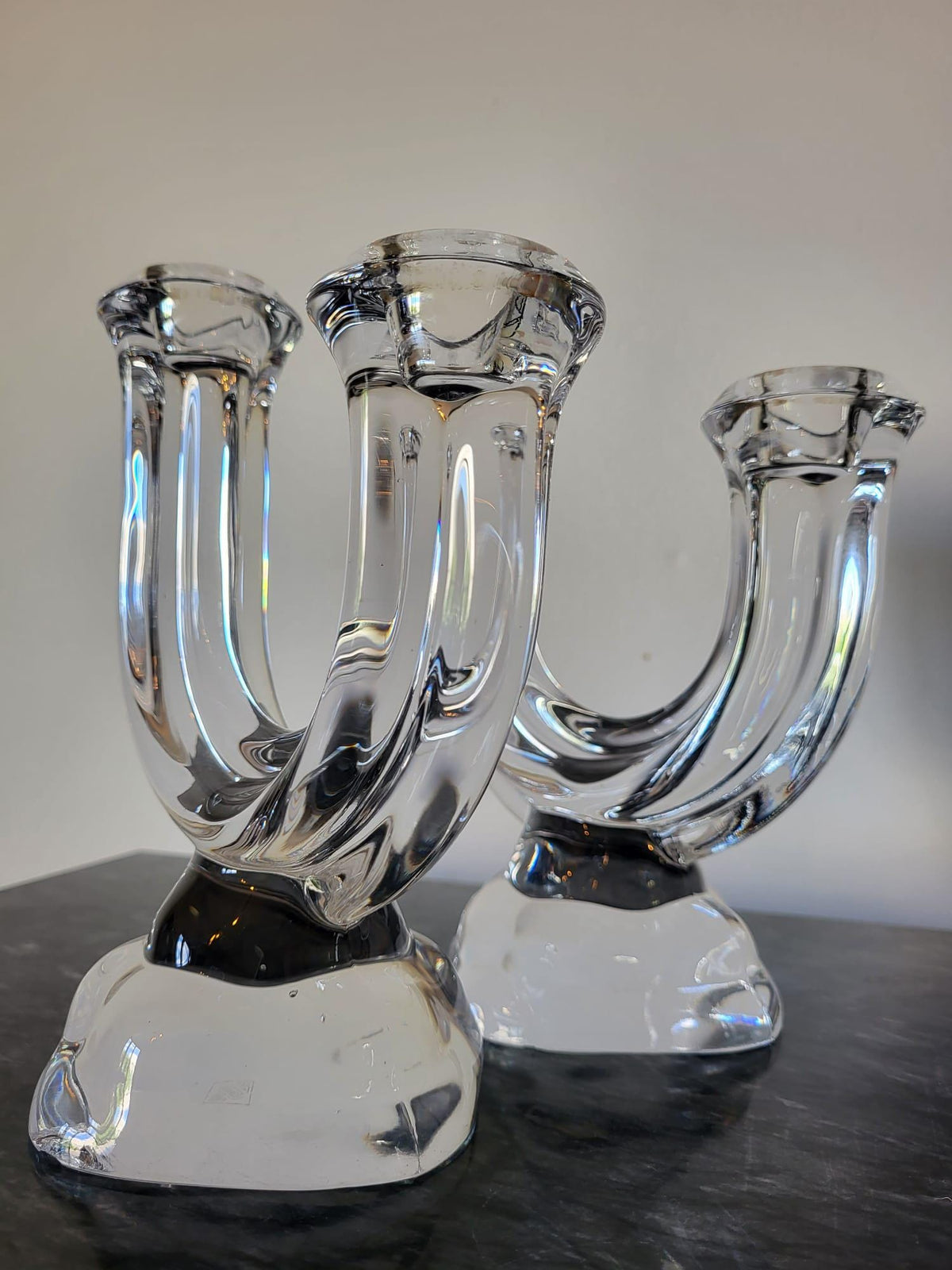 Paire de chandeliers en Cristal Vannes