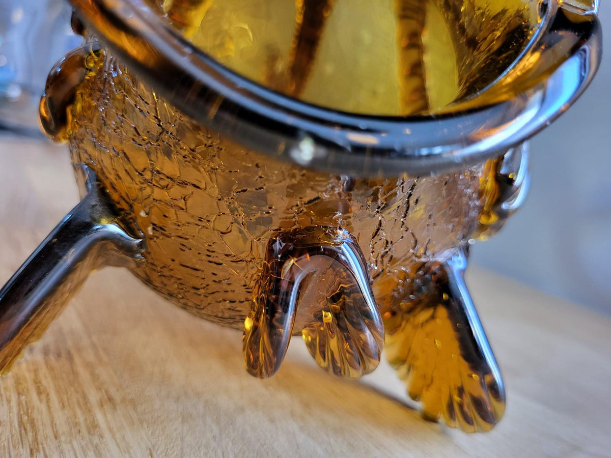 Poisson verre ambré craquelé