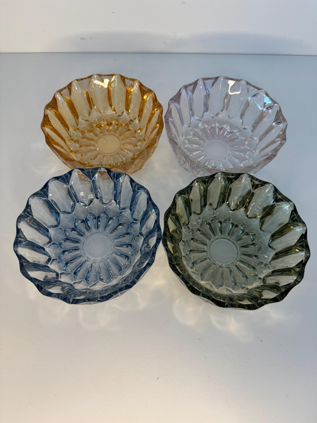 Saladier ramequins verre ciselé