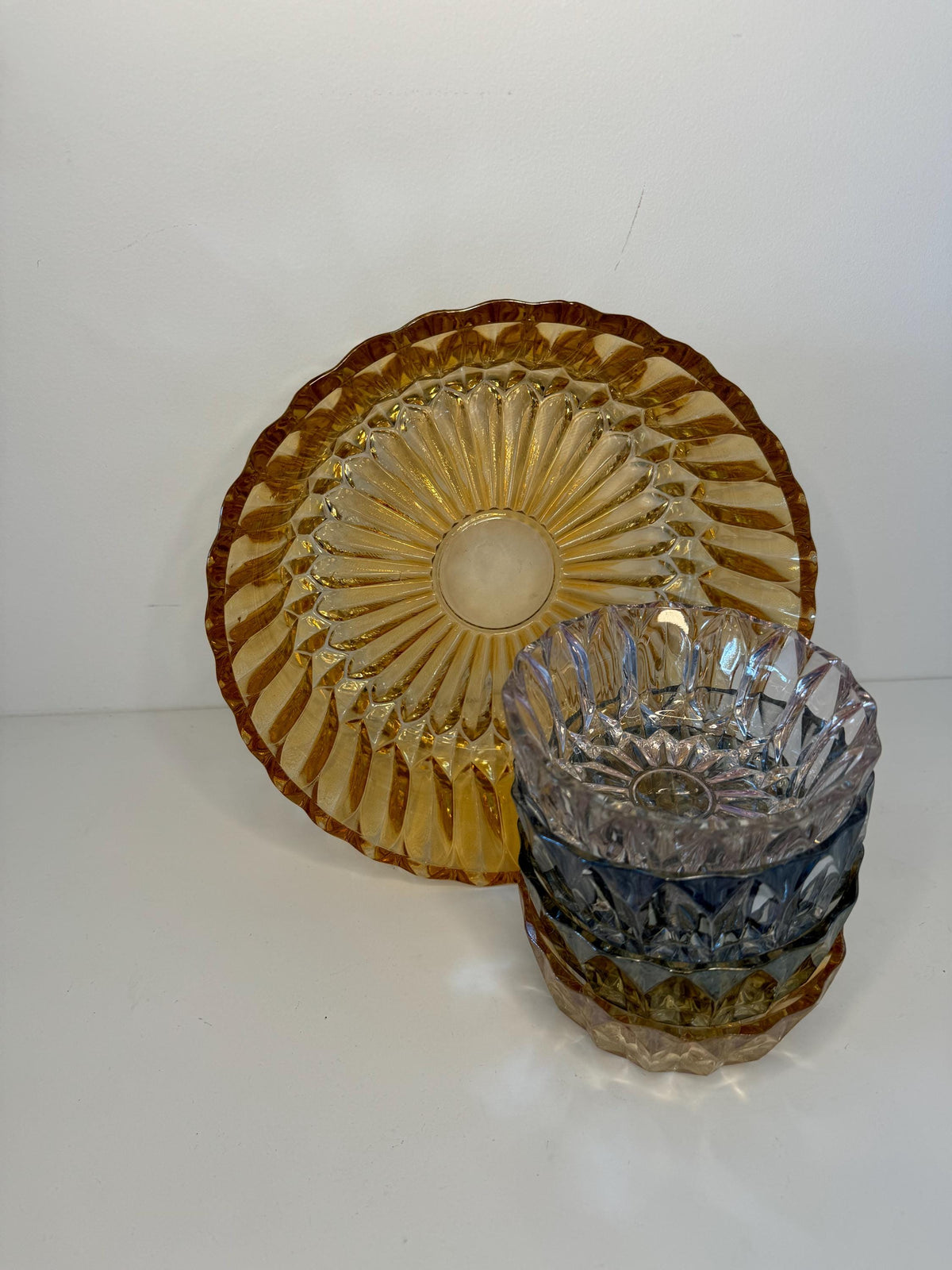 Saladier ramequins verre ciselé