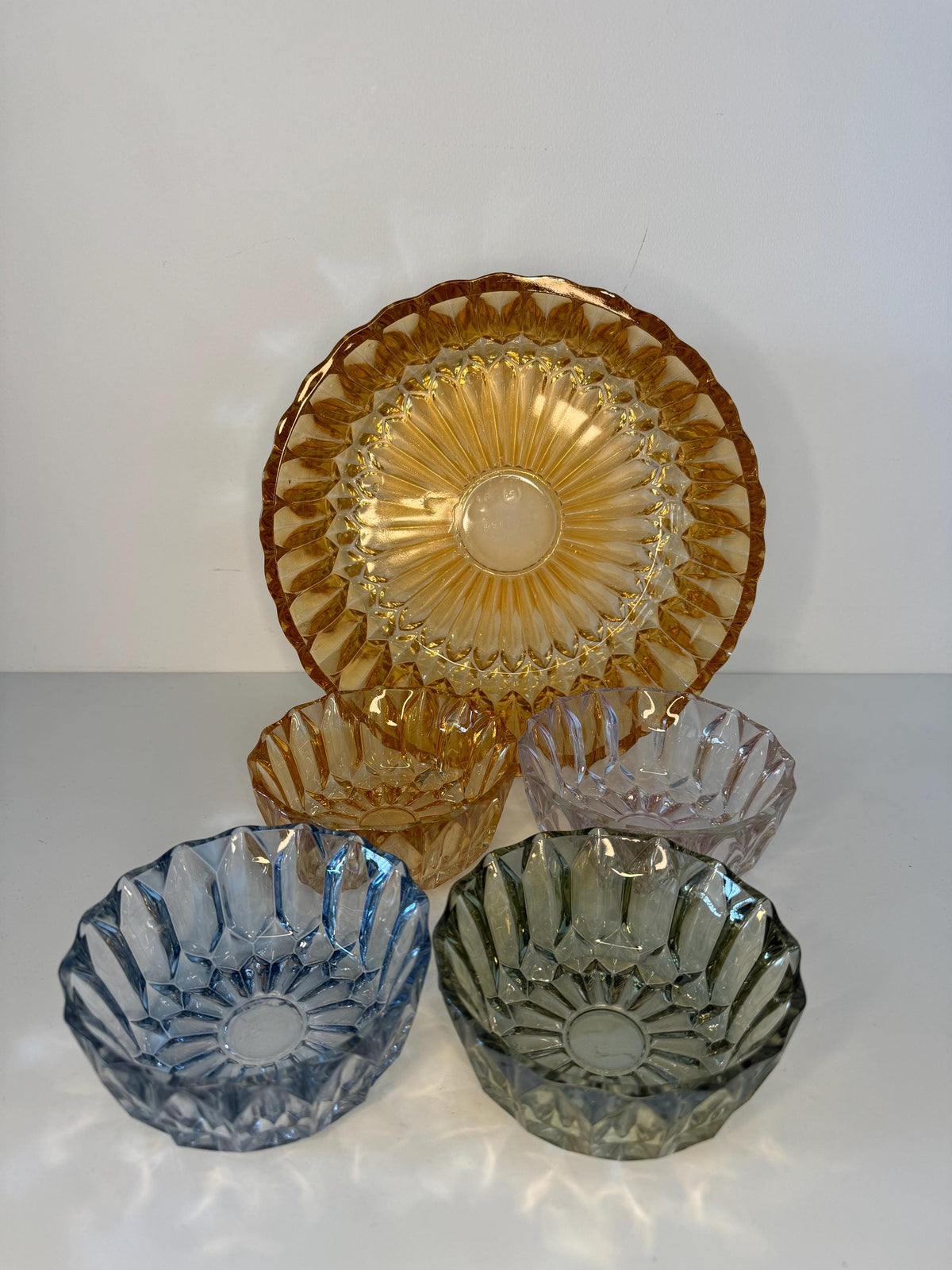 Saladier ramequins verre ciselé