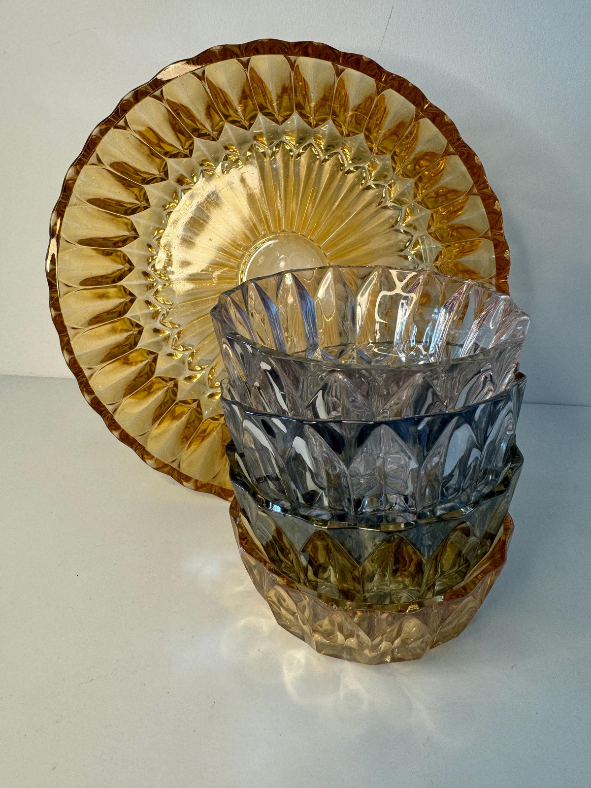 Saladier ramequins verre ciselé
