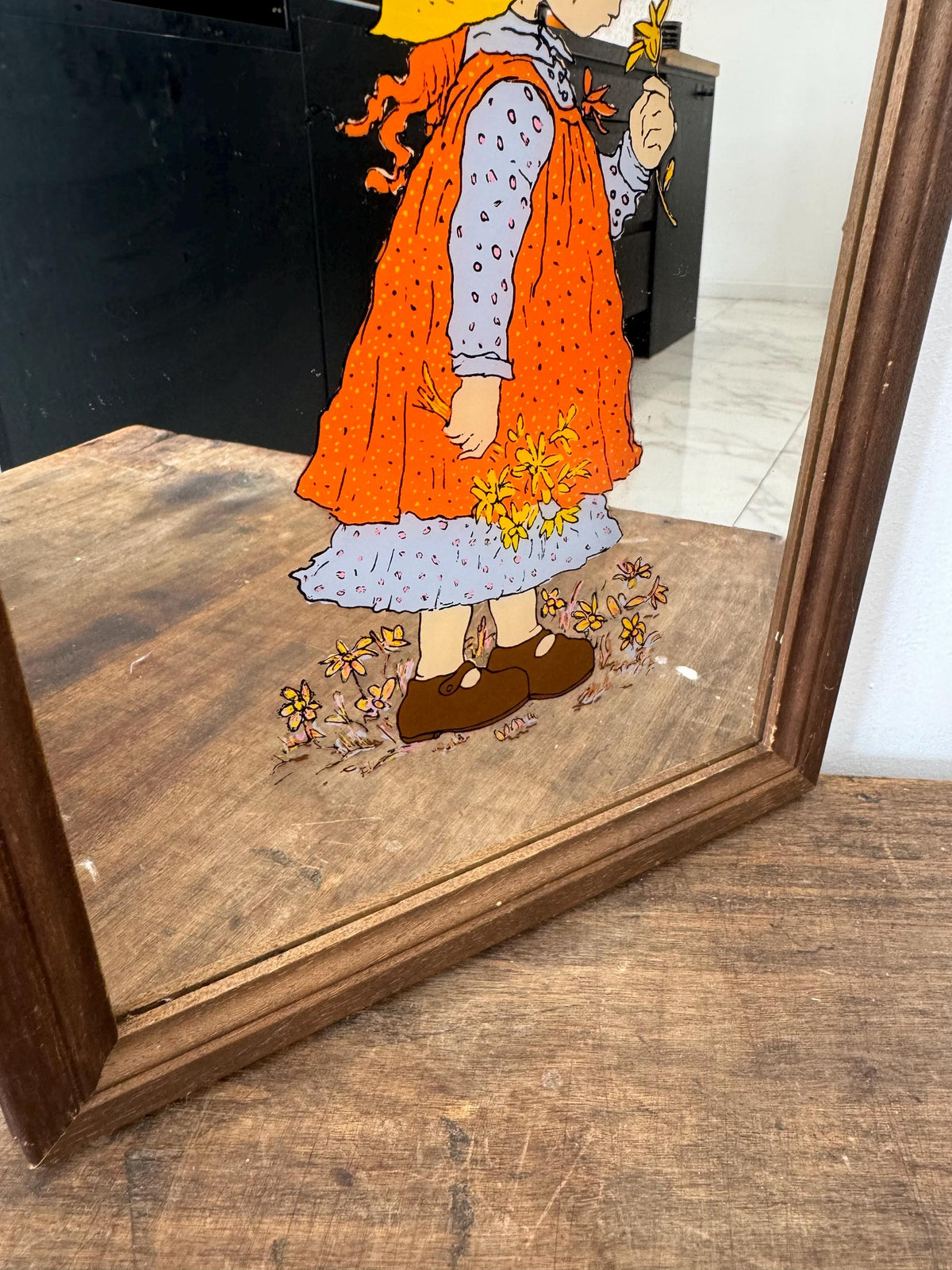Miroir cadre enfant vintage