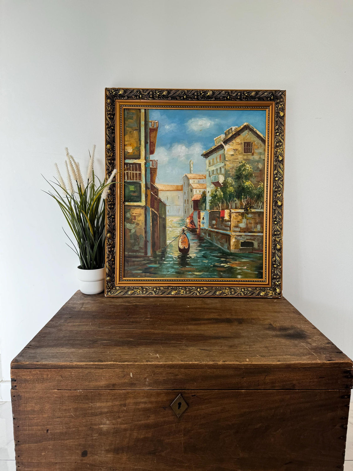 Tableau Venise Peinture cadre doré