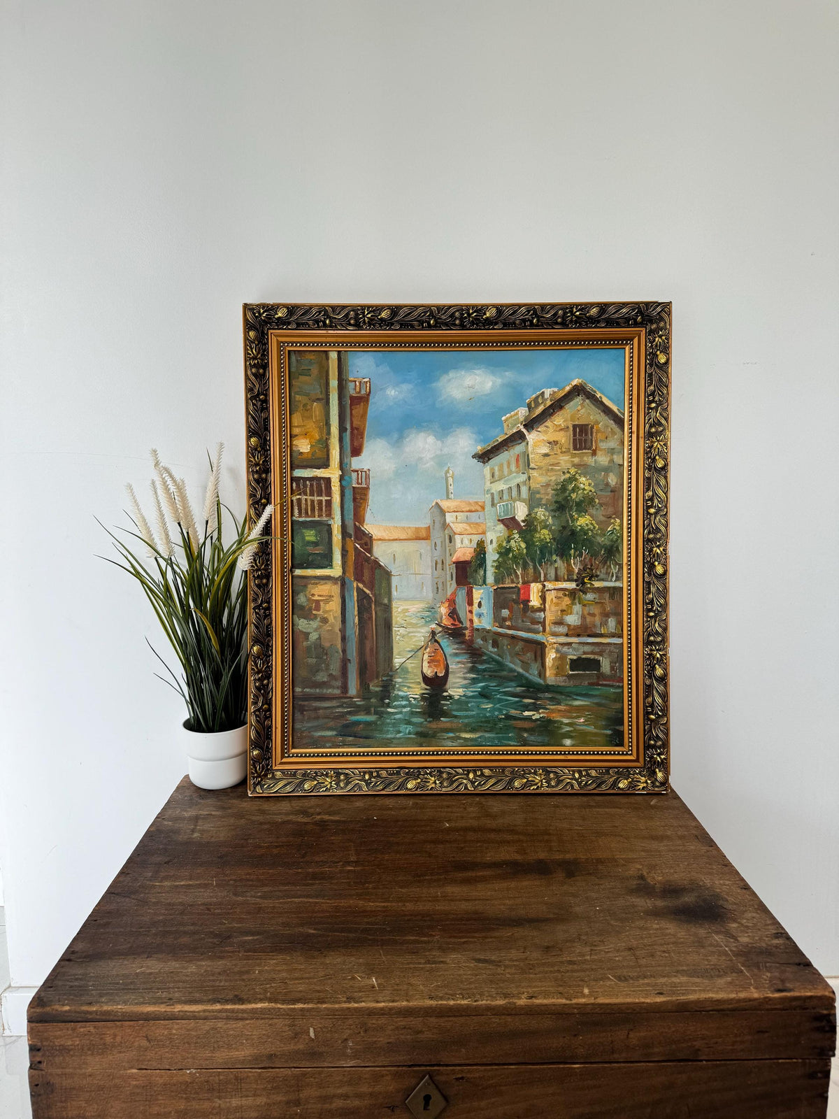 Tableau Venise Peinture cadre doré