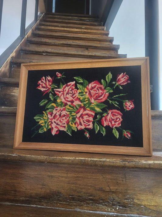 Tableau canevas roses vintage