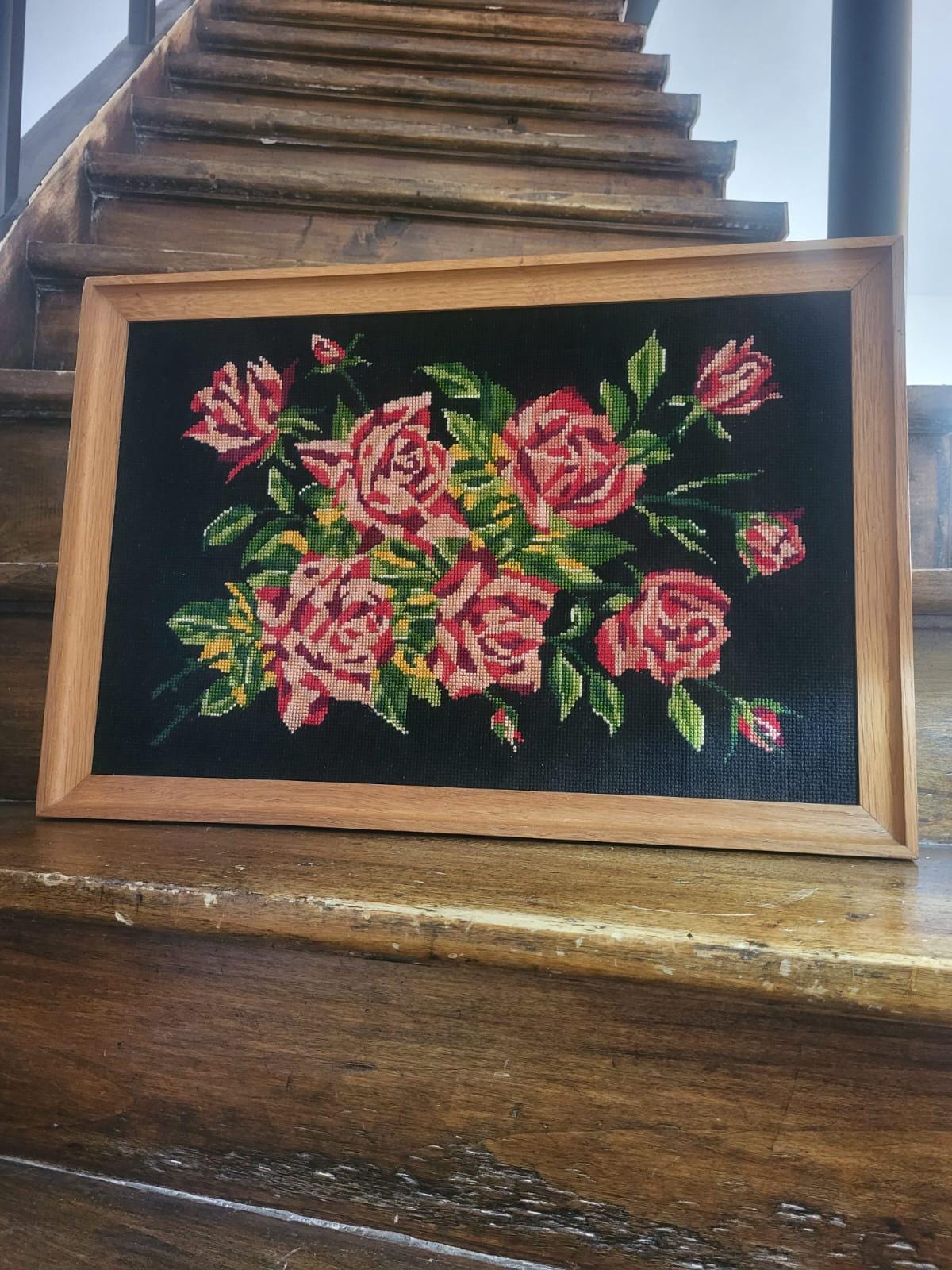 Tableau canevas roses vintage