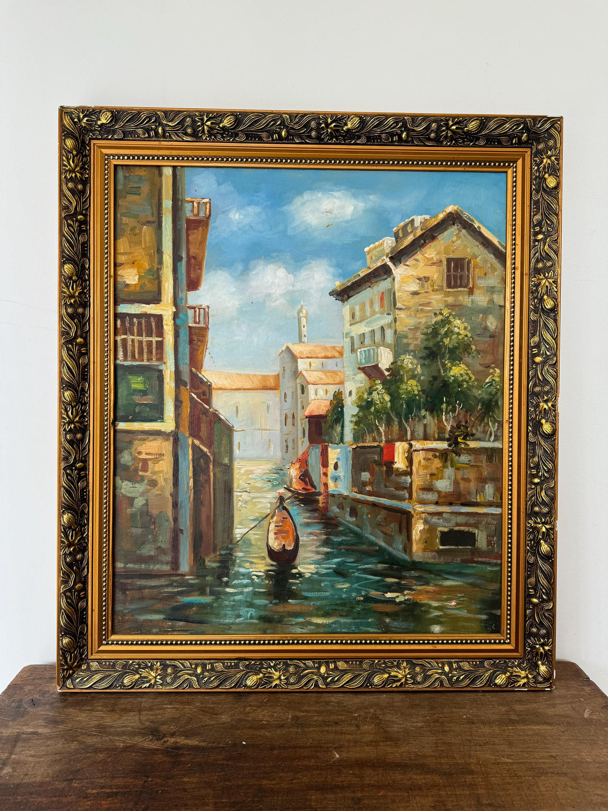 Tableau Venise Peinture cadre doré