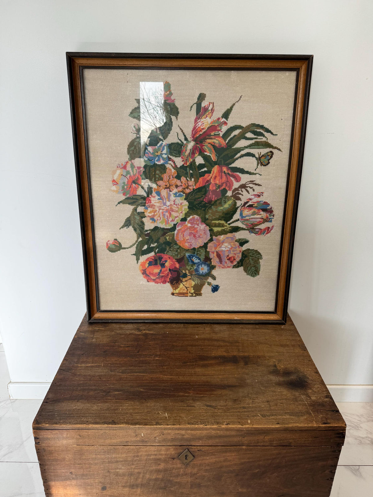 Tableau canevas roses vintage