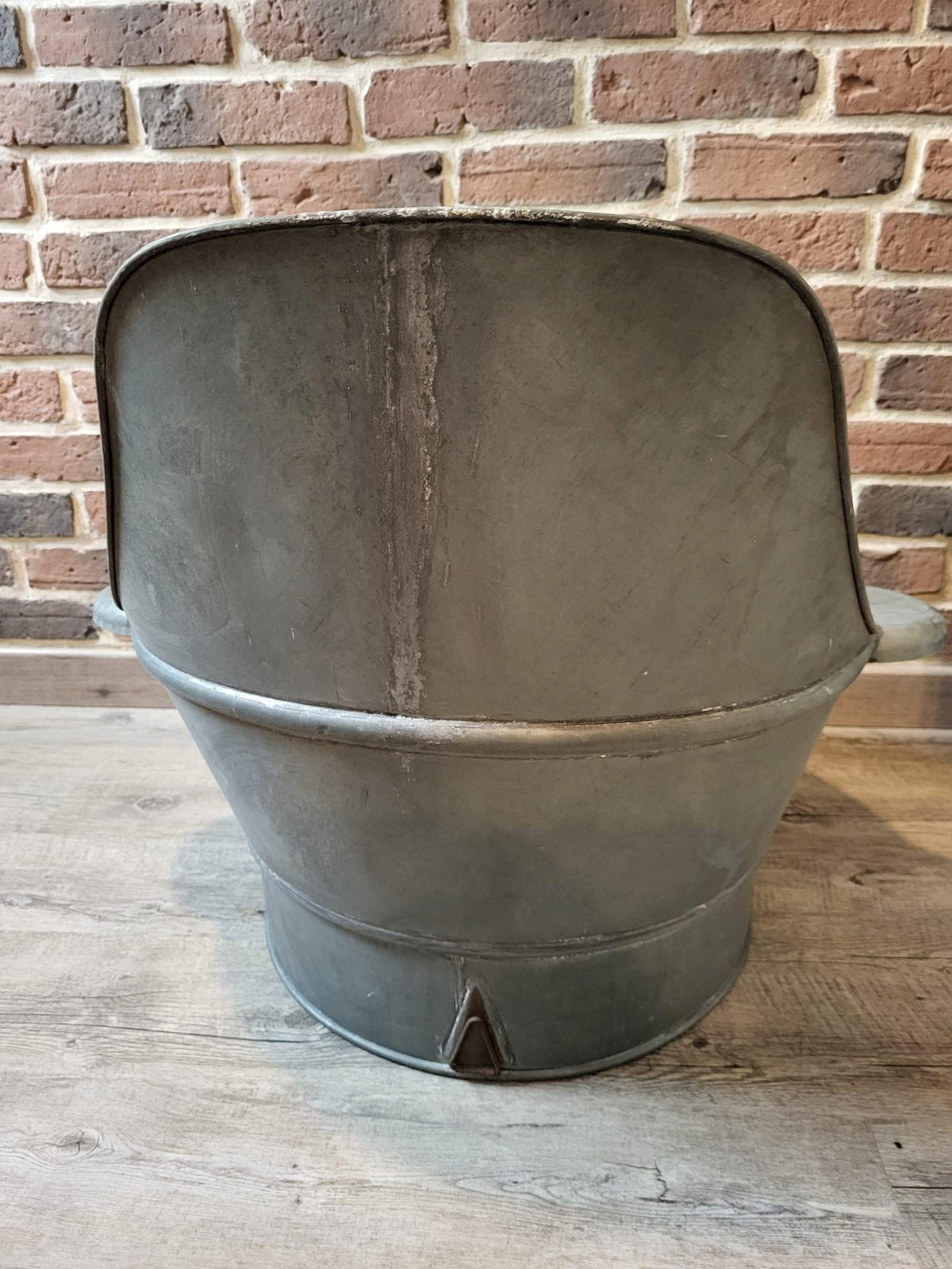 Baignoire enfant ancienne en métal galvanisé – Bassine vintage française – Déco campagne & salle de bain