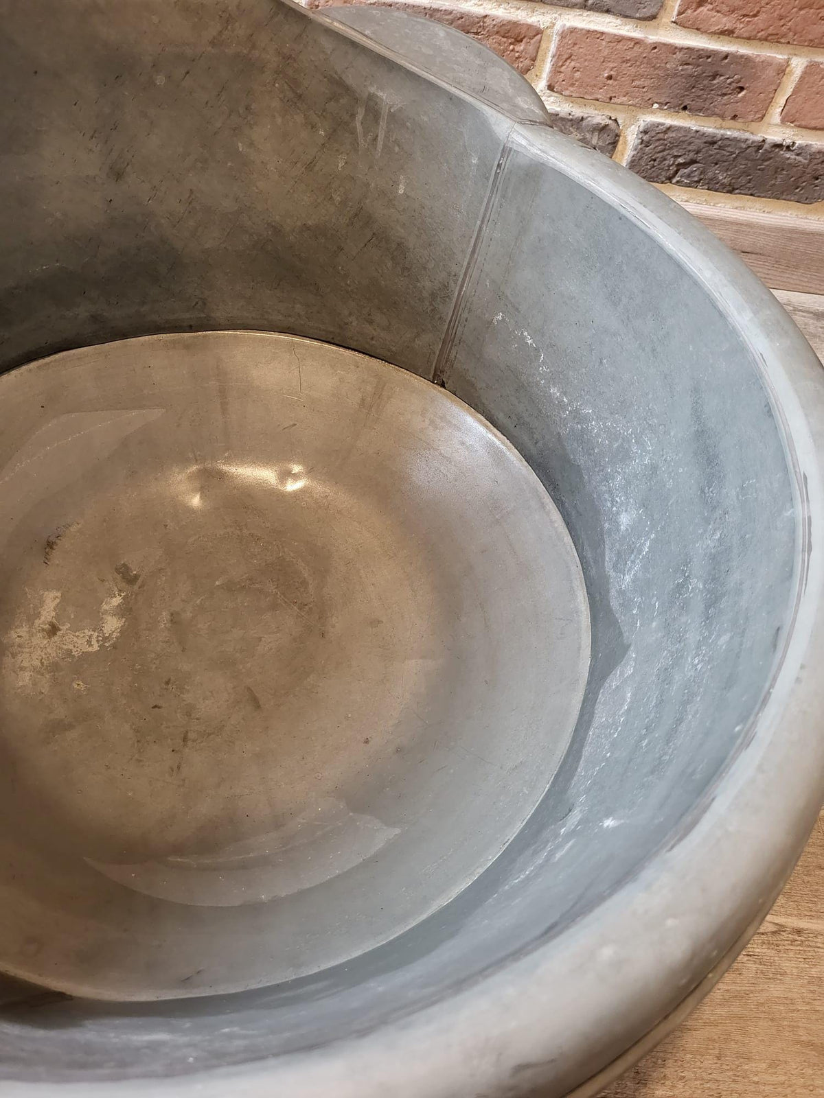 Baignoire enfant ancienne en métal galvanisé – Bassine vintage française – Déco campagne & salle de bain