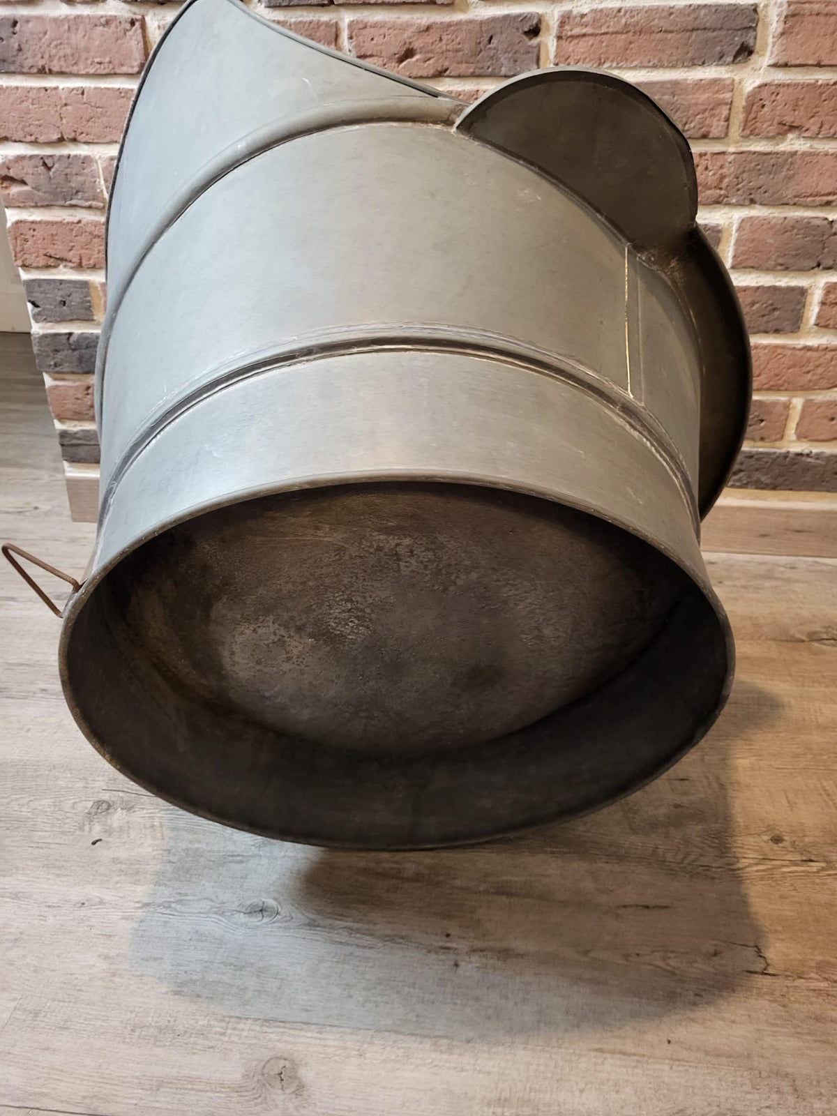 Baignoire enfant ancienne en métal galvanisé – Bassine vintage française – Déco campagne & salle de bain
