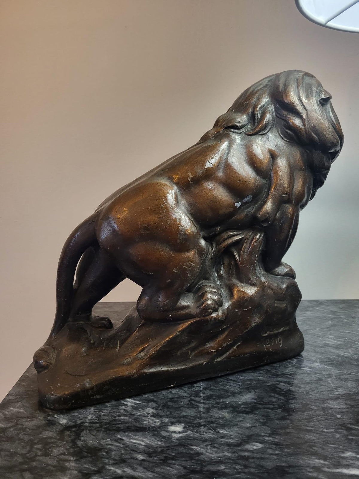 Sculpture Lion plâtre